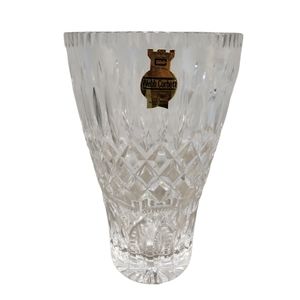 Vtg Webb Corbett Handmade Fine English Full Lead Crystal Vase Made in England